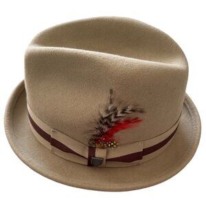 Brixton gain fedora sand/brown 59cm 100 wool fedora